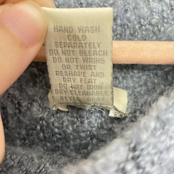 J Jill Wool Sweater Small Womens Blue Mohair Mock Turtle Neck Long Sleeve Thick - Picture 6 of 9